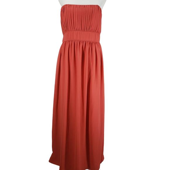 After Six Orange Strapless Tube Top Chiffon Formal Evening Dress Size 14 - Picture 1 of 11